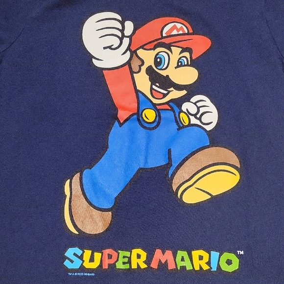 Old Navy Blue Super Mario Short Sleeve Tee Size 5 - Picture 3 of 4